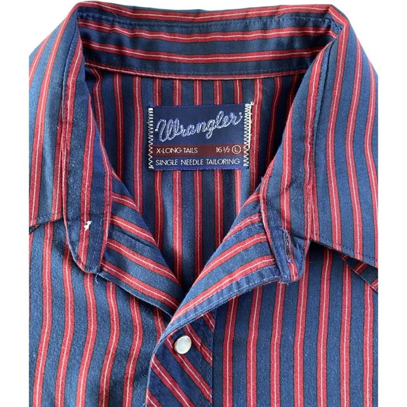 Vintage Wrangler X-Long Tails Single Needle Tailoring Pear Snap Shirt - Picture 2 of 3